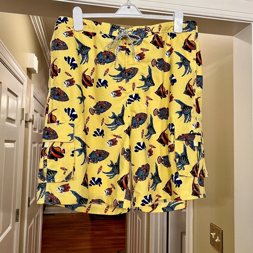 NWOT Men's Cremieux Beach Wear Fish Print Board Shorts Swim Trunks Size‎ XL